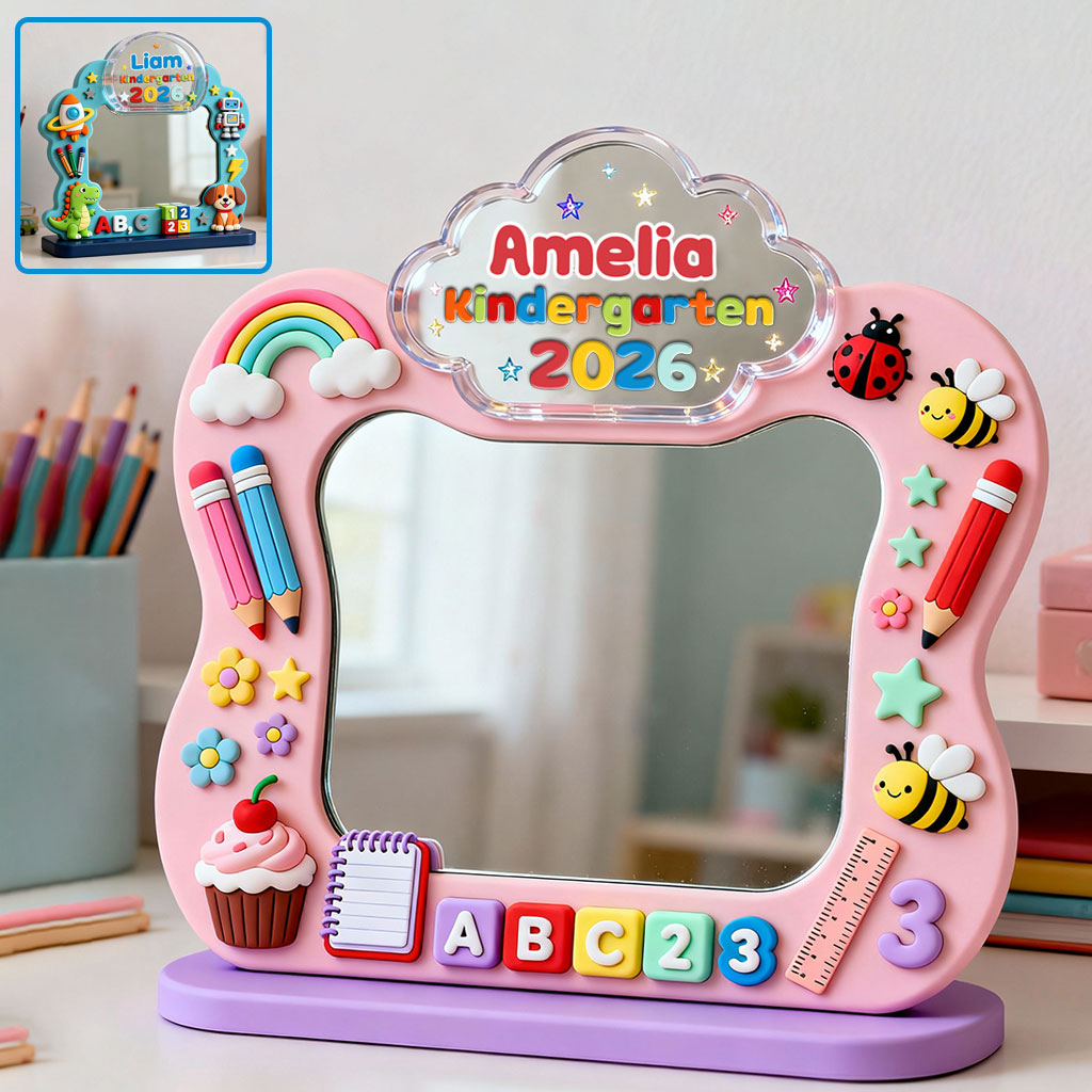 Back To School - Personalized Kid Desk Mirror
