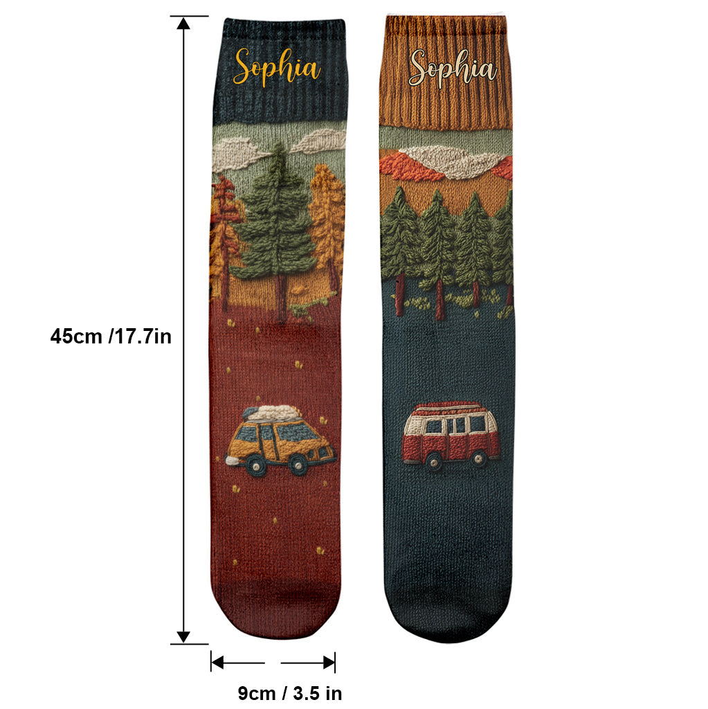 Happy Campers - Personalized Camping Socks