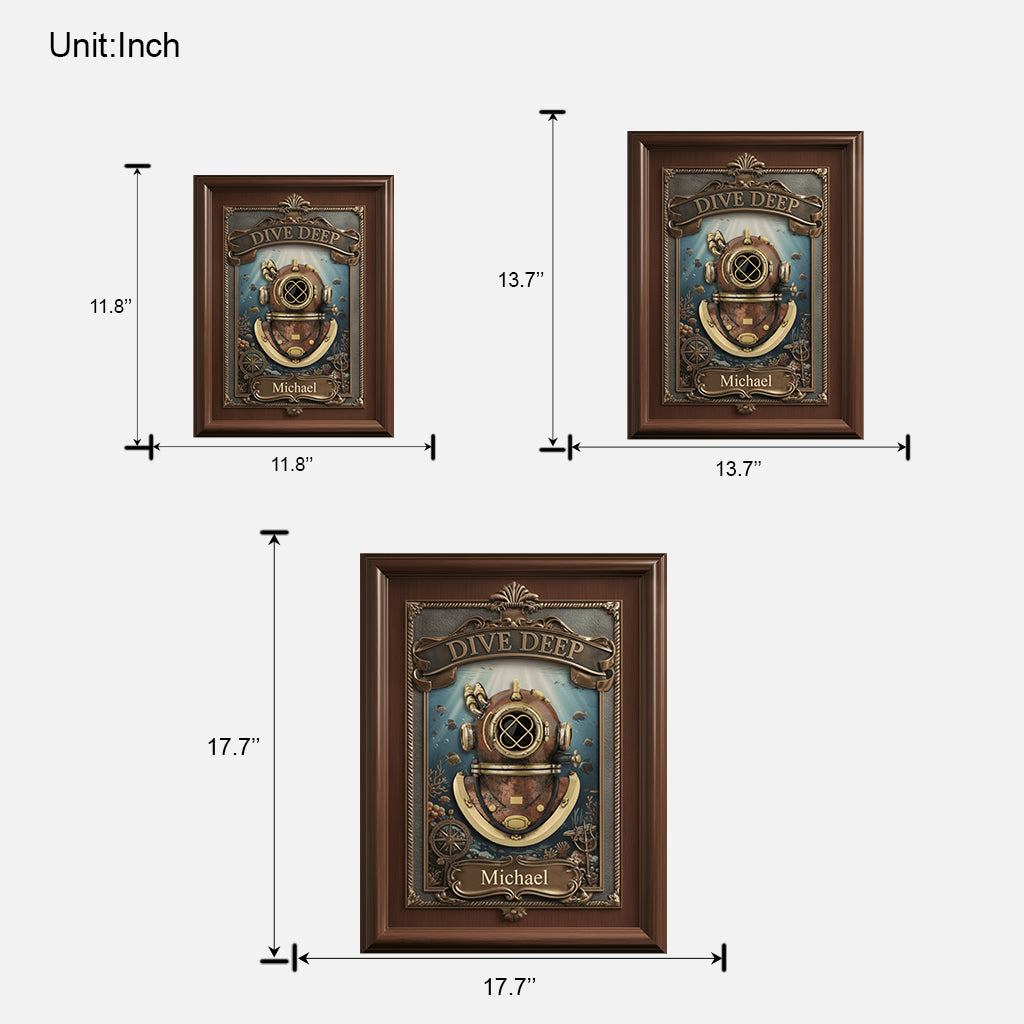 Love Diving, Dive Deep - Personalized Scuba Diving Custom Shaped Wood Sign