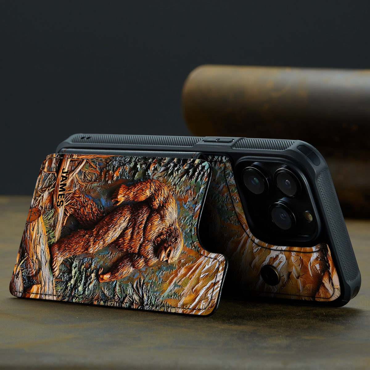 Bigfoot In Forest - Personalized Hiking Fully Printed Wallet Phone Case