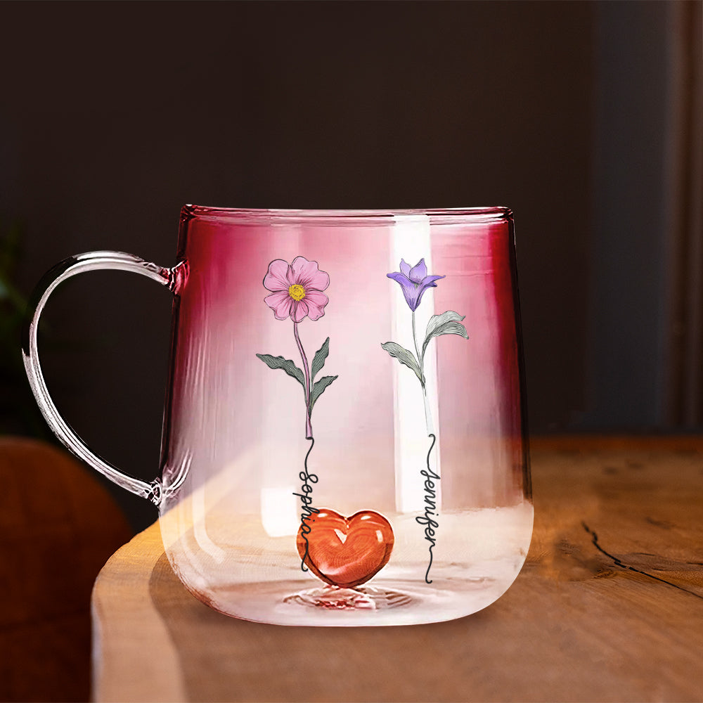 It Takes A Long Time To Grow An Old Friend - Personalized Bestie Gradient Glass Mug
