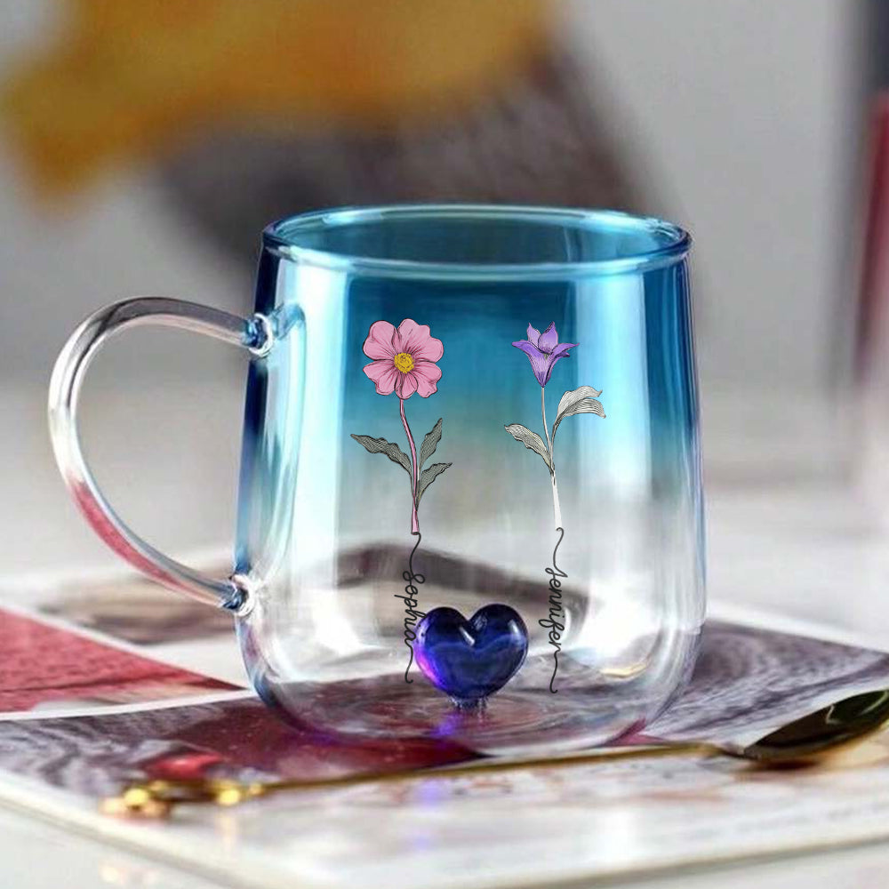 It Takes A Long Time To Grow An Old Friend - Personalized Bestie Gradient Glass Mug