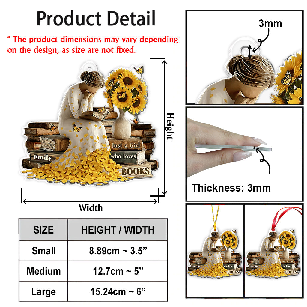 Just A Girl Who Loves Books - Personalized Book Ornament