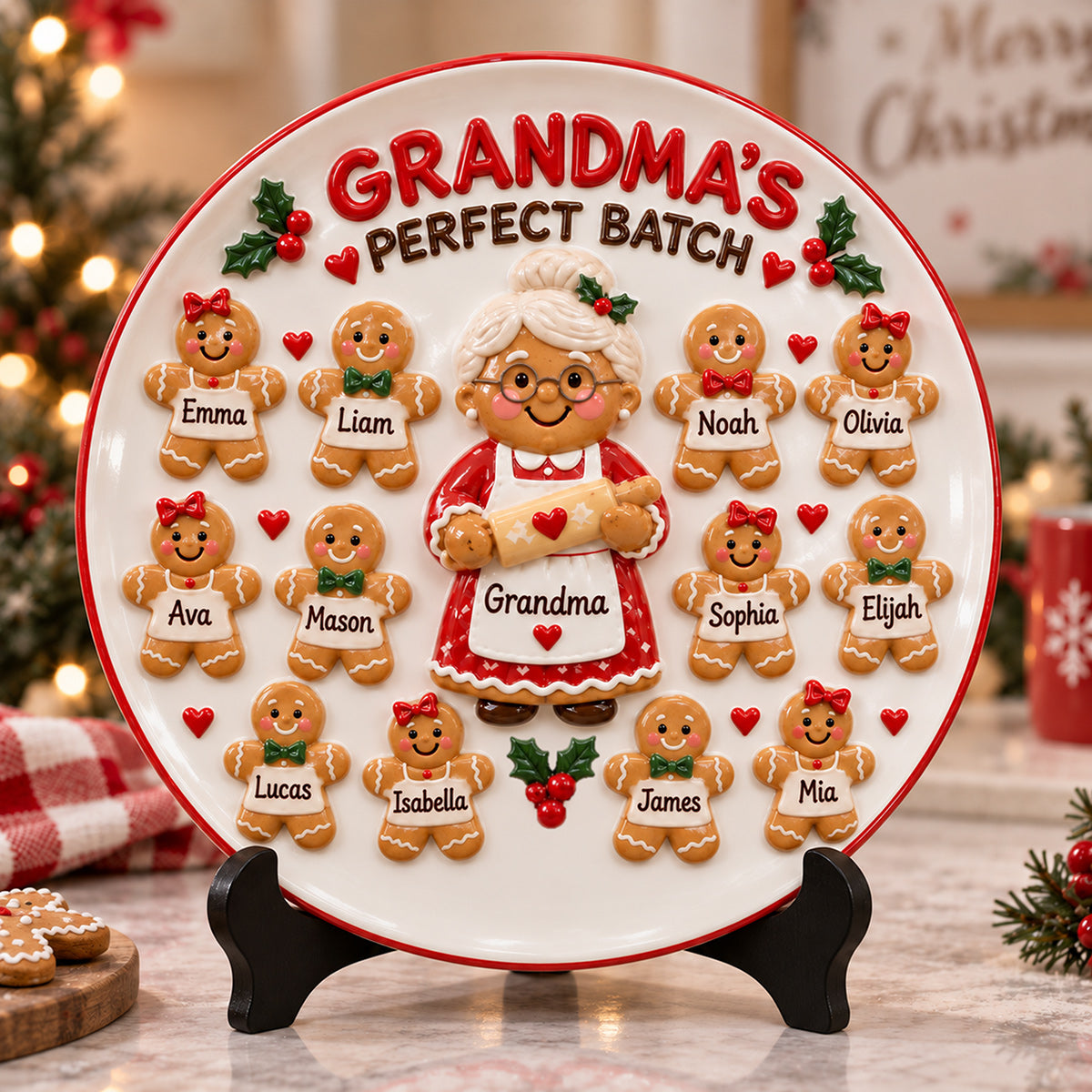 Grandma's Perfect Batch - Personalized Grandma Ceramic Round Plate