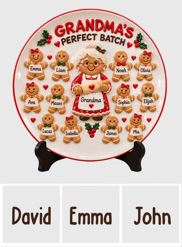 Grandma's Perfect Batch - Personalized Grandma Ceramic Round Plate