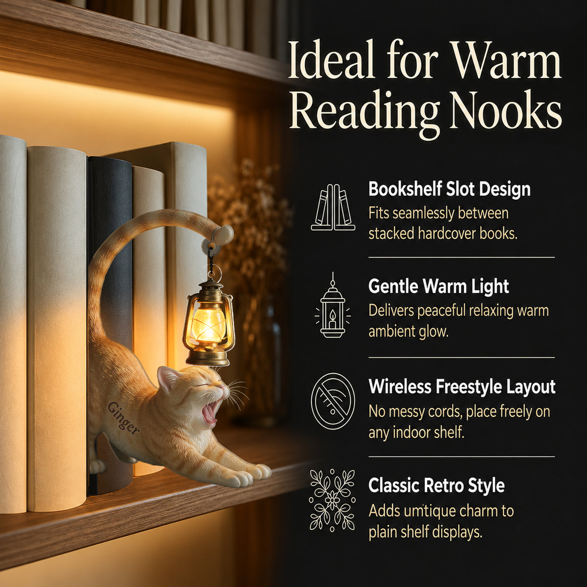 My Little Light - Personalized Cat Bookshelf Lamp