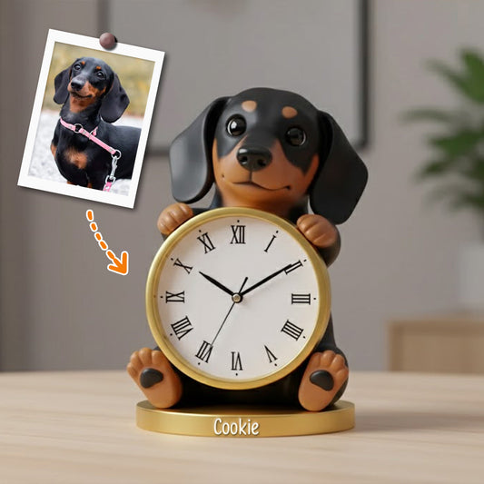 Time For A Walk - Personalized Dog Acrylic Clock Plaque
