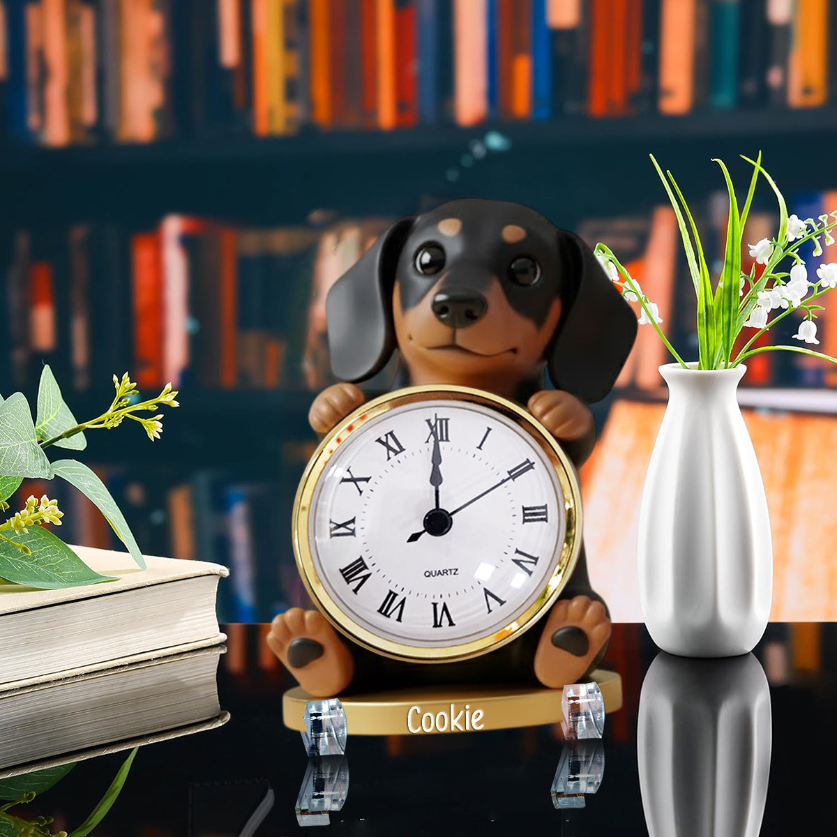 Time For A Walk - Personalized Dog Acrylic Clock Plaque