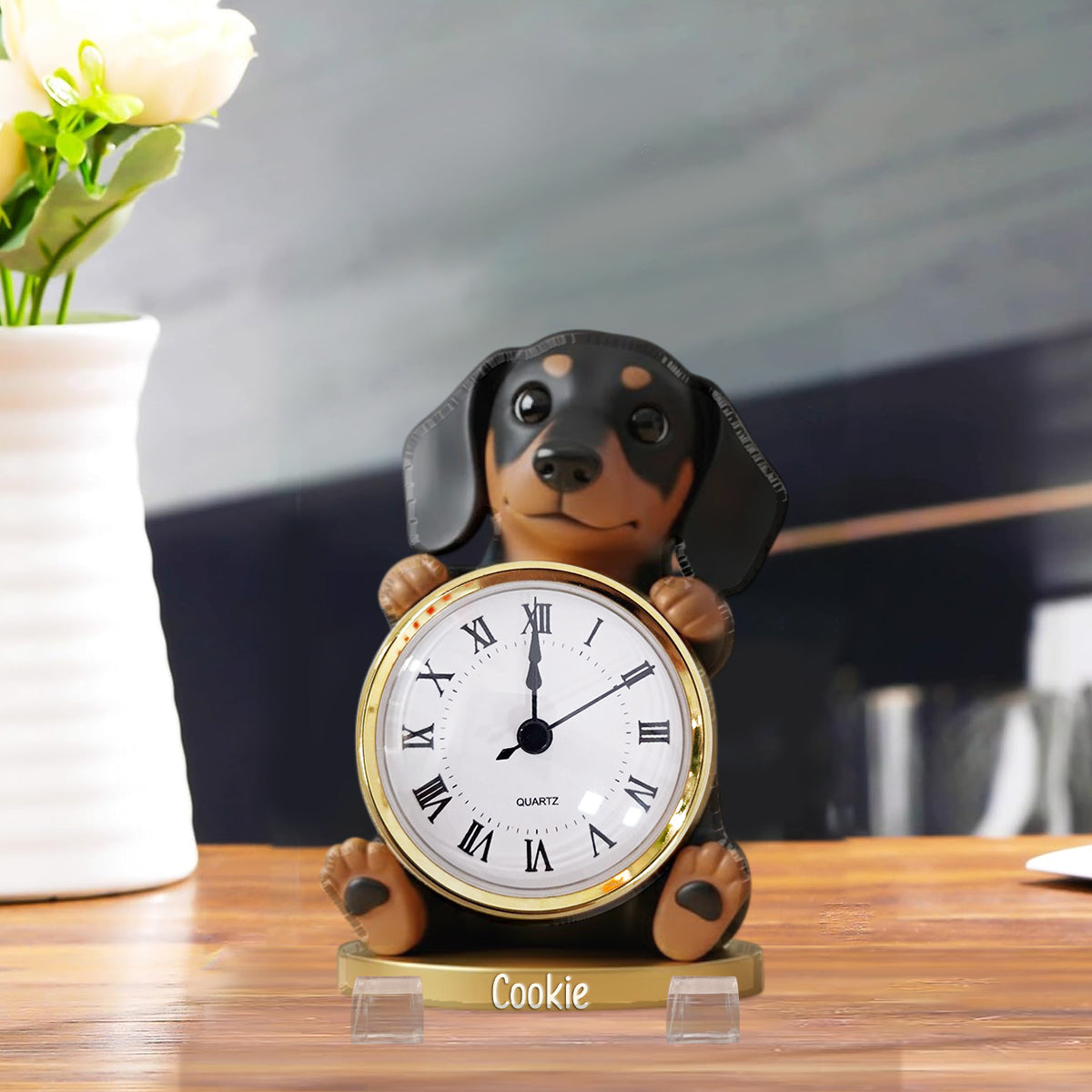 Time For A Walk - Personalized Dog Acrylic Clock Plaque