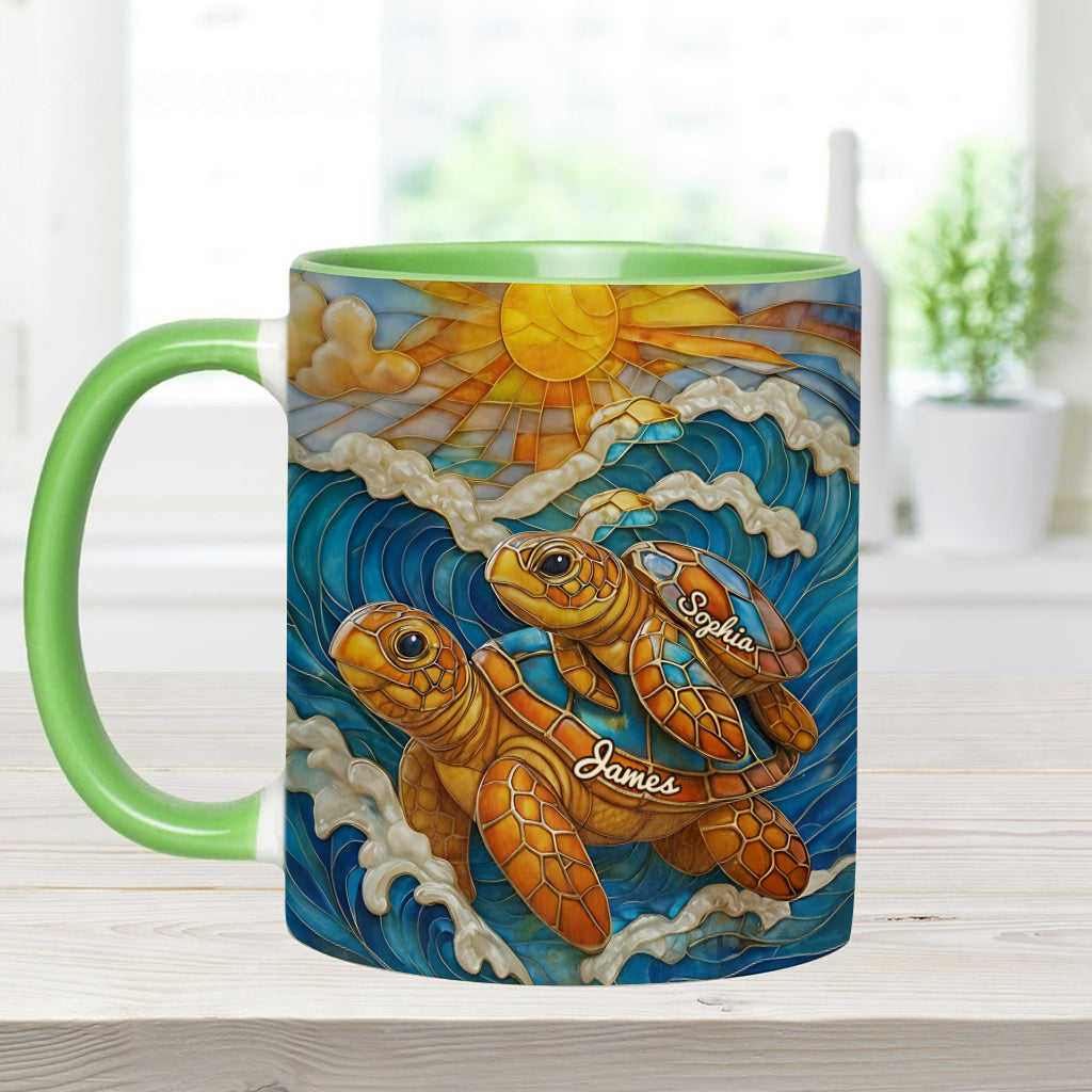 Turtle Beach Lover - Personalized Turtle Accent Mug
