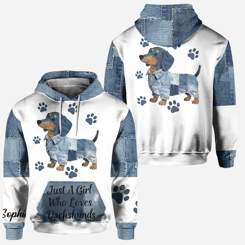Just A Girl Who Loves Dachshunds - Personalized Dachshund Hoodie and Leggings