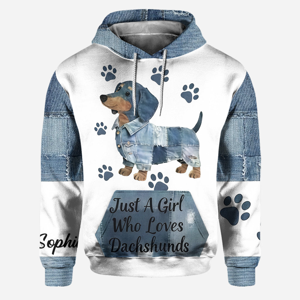 Just A Girl Who Loves Dachshunds - Personalized Dachshund Hoodie and Leggings