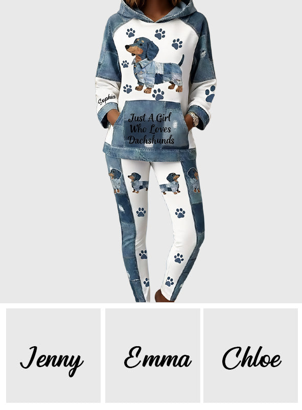 Just A Girl Who Loves Dachshunds - Personalized Dachshund Hoodie and Leggings