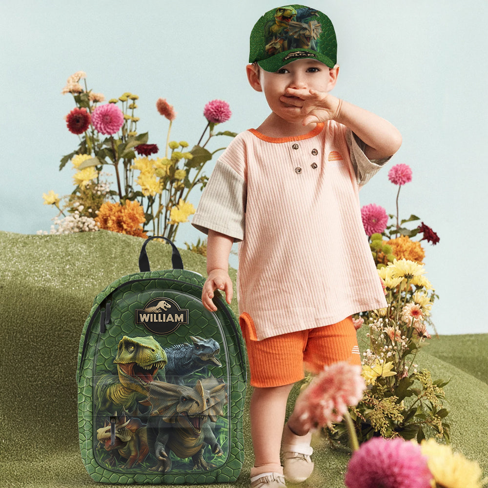 Dinosaur World - Personalized Kid Classic Cap & Backpack