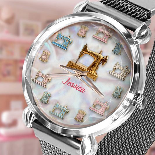 Sewing Makes Me Happy - Personalized Sewing Women Hand Watch