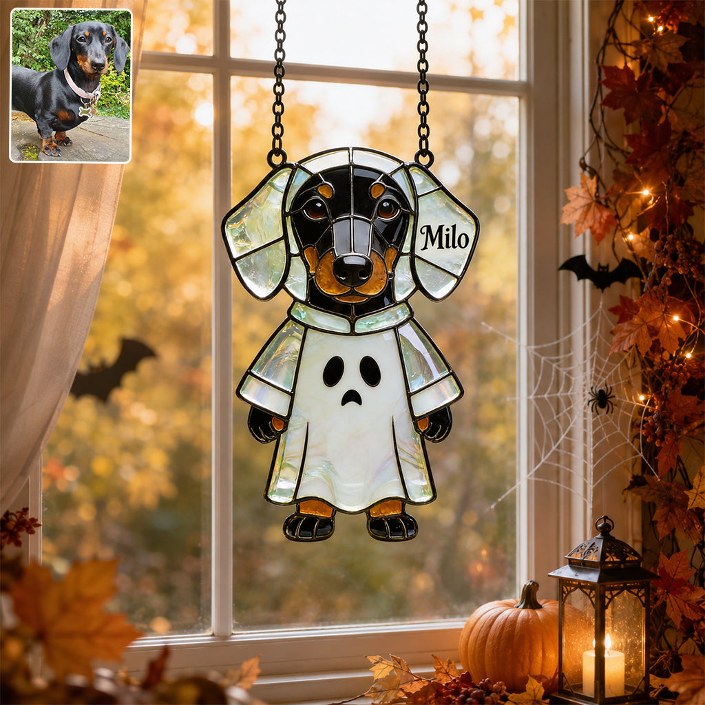 Pet Halloween - Personalized Dog 3D Printed Glass Suncatcher