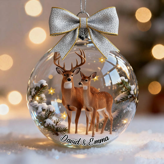 Couple Gifts Buck And Doe - Personalized Couple Ornament