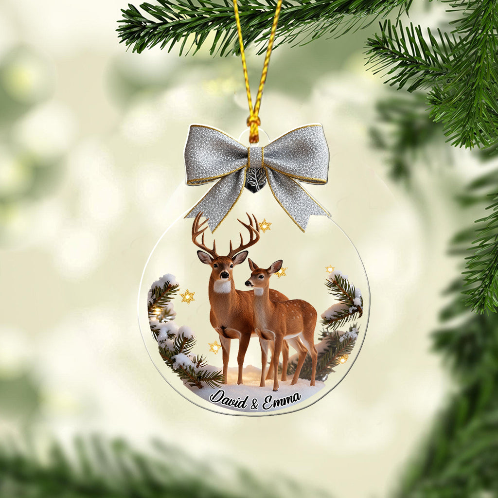 Couple Gifts Buck And Doe - Personalized Couple Ornament