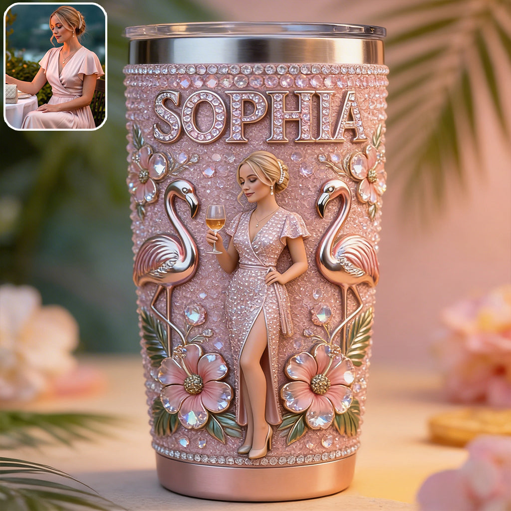 Benutzerdefinierte Foto - Personalisierter Flamingo Becher