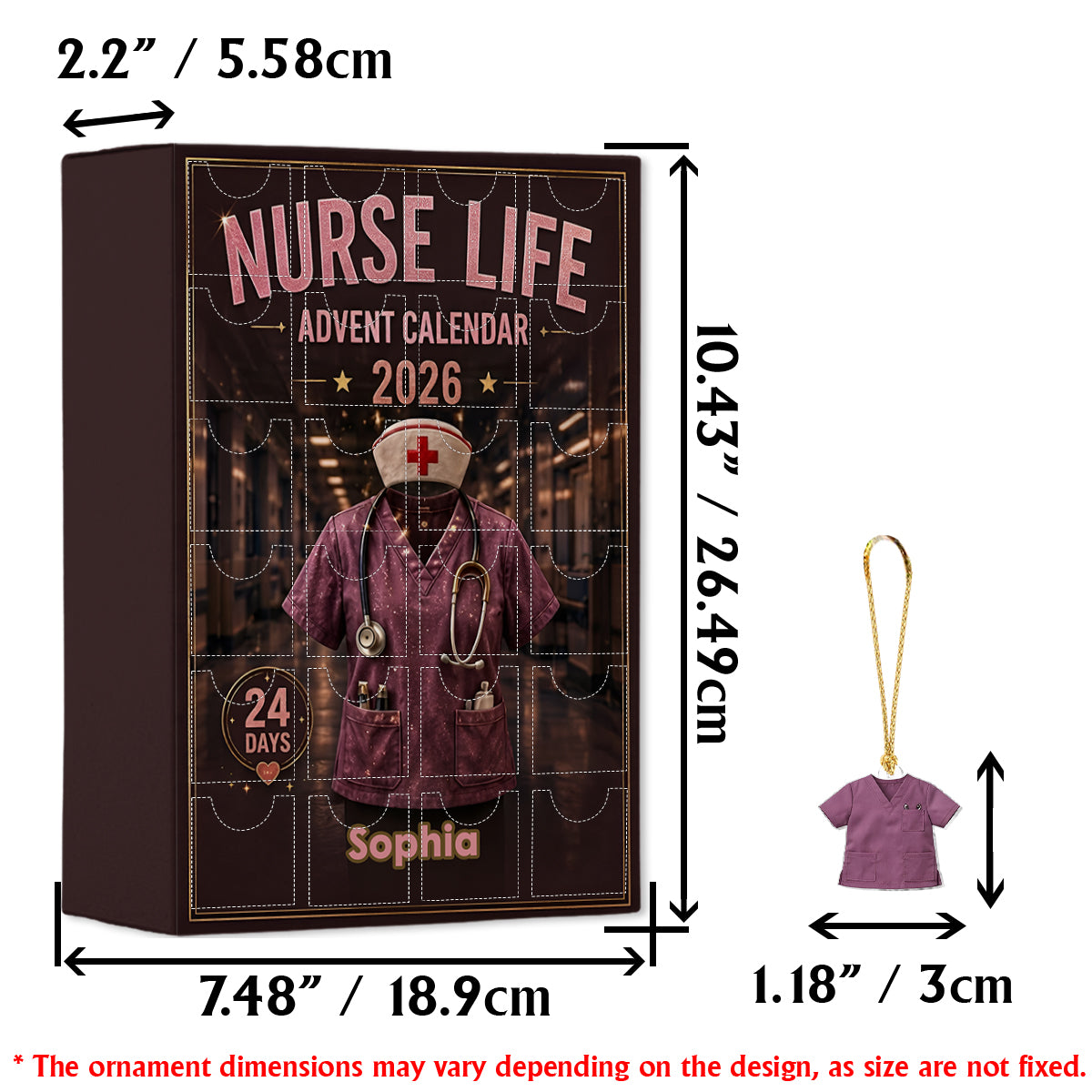Nurse Life - Personalized Nurse Advent Calendar With Ornaments