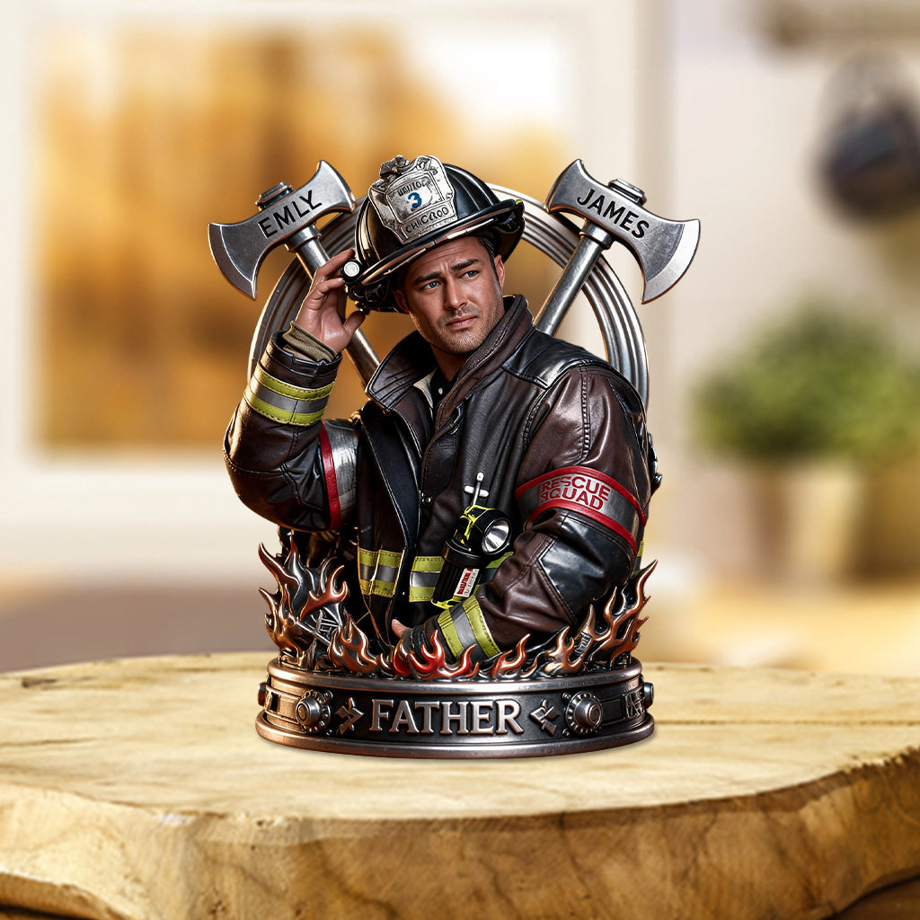 Cadeau personnalisé pompier pour papa - Plaque acrylique sur mesure
