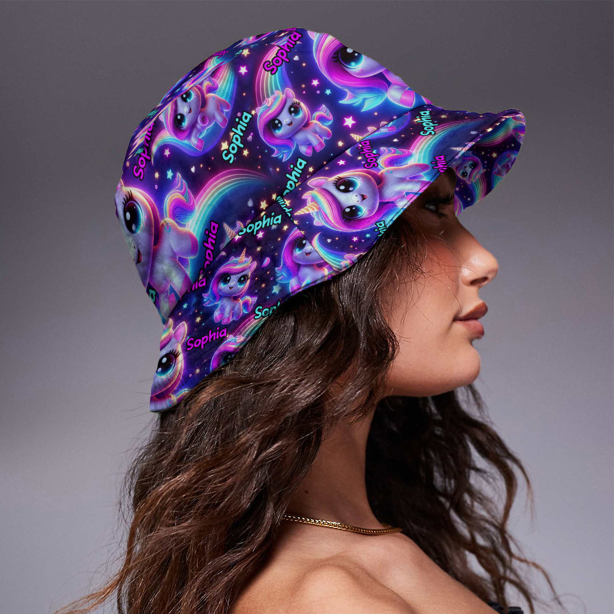 Beautiful Glowing Pattern - Personalized Kid Bucket Hat