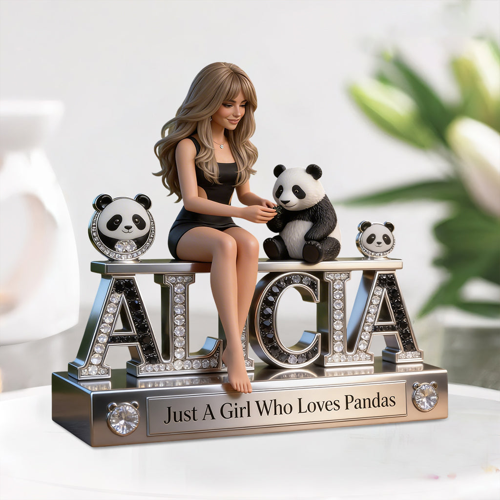 Liebe Tiere - Personalisierte Panda-Liebhaber Acrylplakette