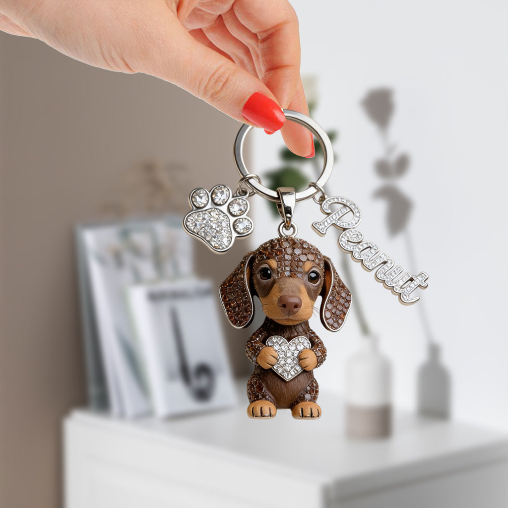 Ich liebe meine Hunde - Personalisierter Premium Schlüsselanhänger mit Charms