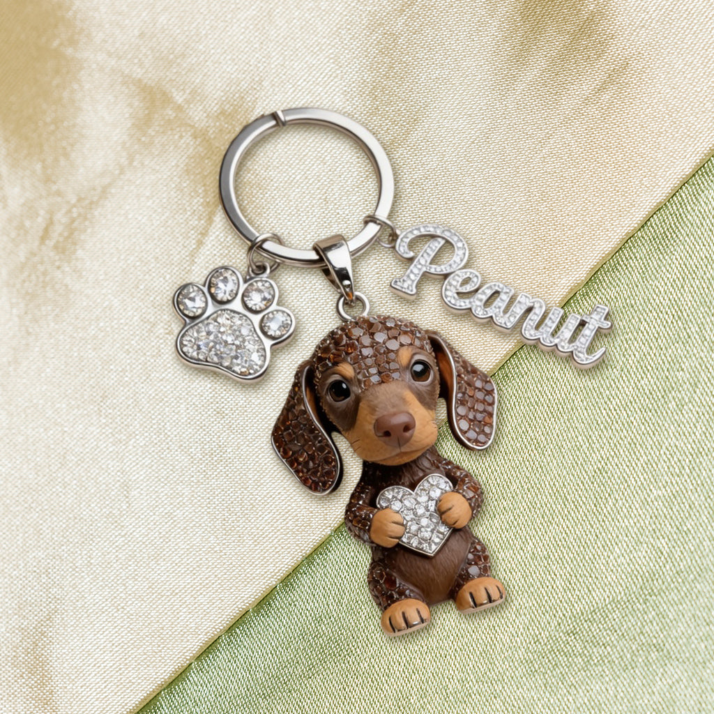 Ich liebe meine Hunde - Personalisierter Premium Schlüsselanhänger mit Charms