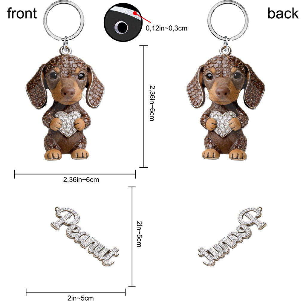 Ich liebe meine Hunde - Personalisierter Premium Schlüsselanhänger mit Charms