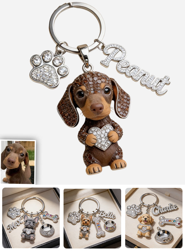 Ich liebe meine Hunde - Personalisierter Premium Schlüsselanhänger mit Charms