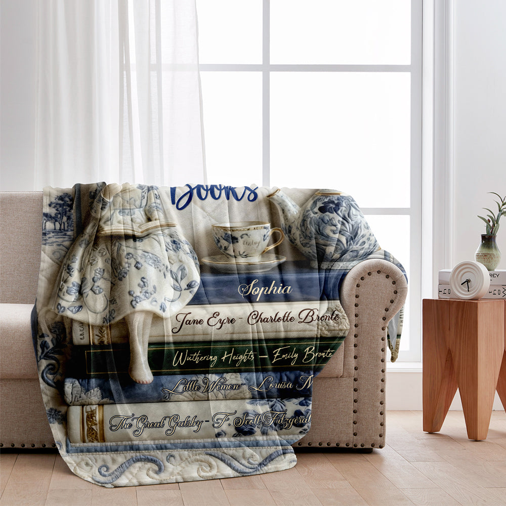 Just A Girl Who Loves Books - Personalized Book Blanket