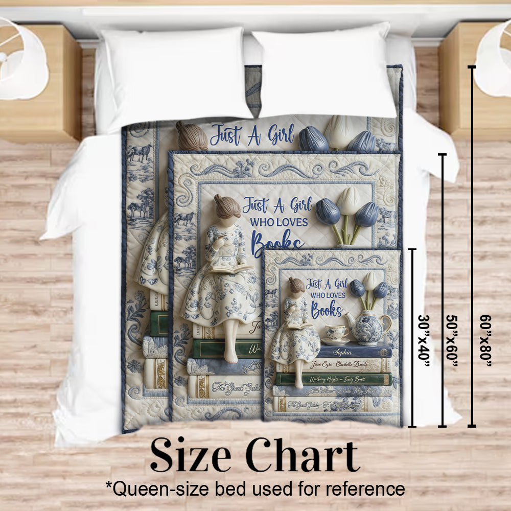 Just A Girl Who Loves Books - Personalized Book Blanket