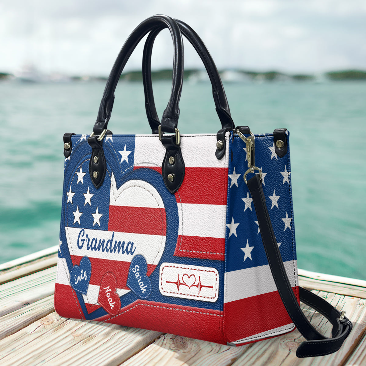 Happy 4th Of July - Personalized Independence Day/ 4th of July Leather Handbag