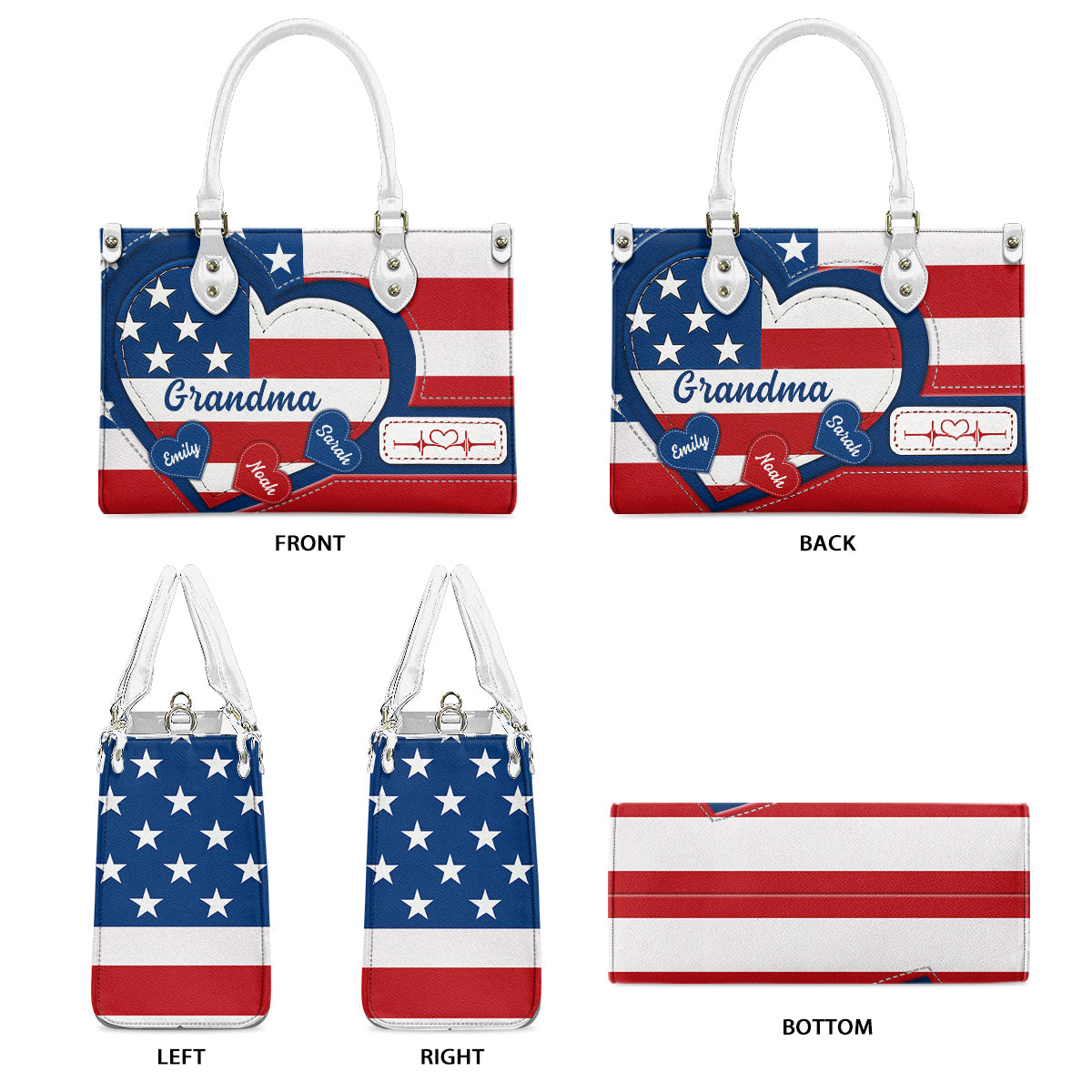 Happy 4th Of July - Personalized Independence Day/ 4th of July Leather Handbag