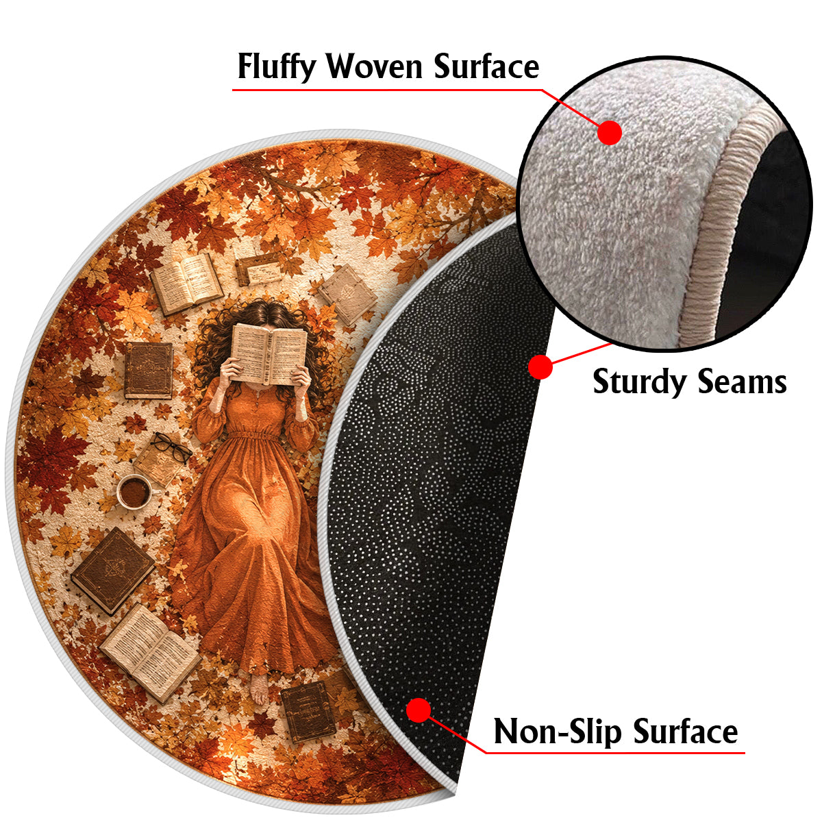 All Booked For Fall - Personalized Book Non-Slip Tufted Rug