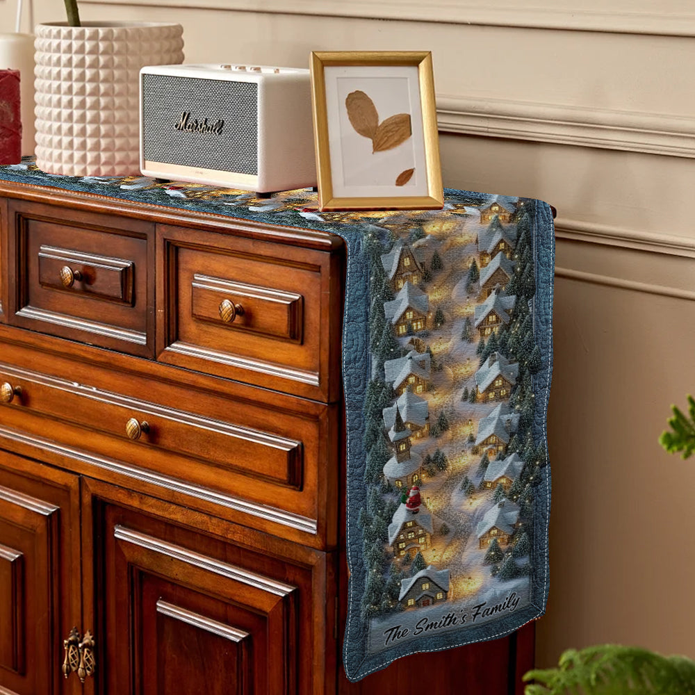 Village de Noël - Chemin de table de Noël personnalisé