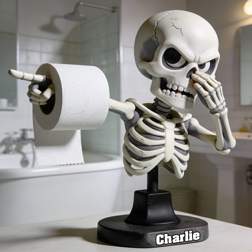 Funny Bathroom Decor - Personalized Skull Custom Shaped Acrylic Plaque