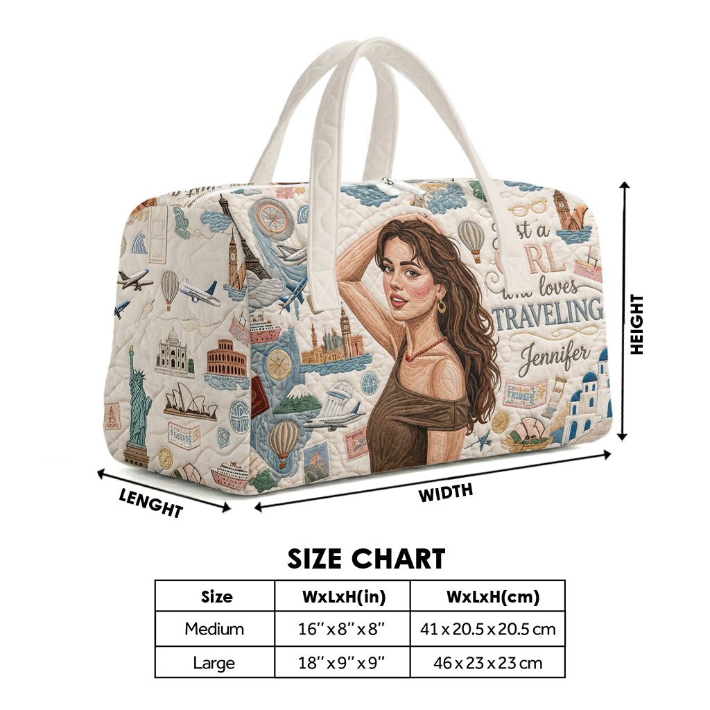 Ein Mädchen, das das Reisen liebt - Personalisierte Reisetasche