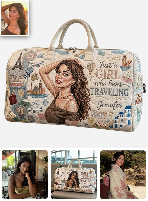 Ein Mädchen, das das Reisen liebt - Personalisierte Reisetasche