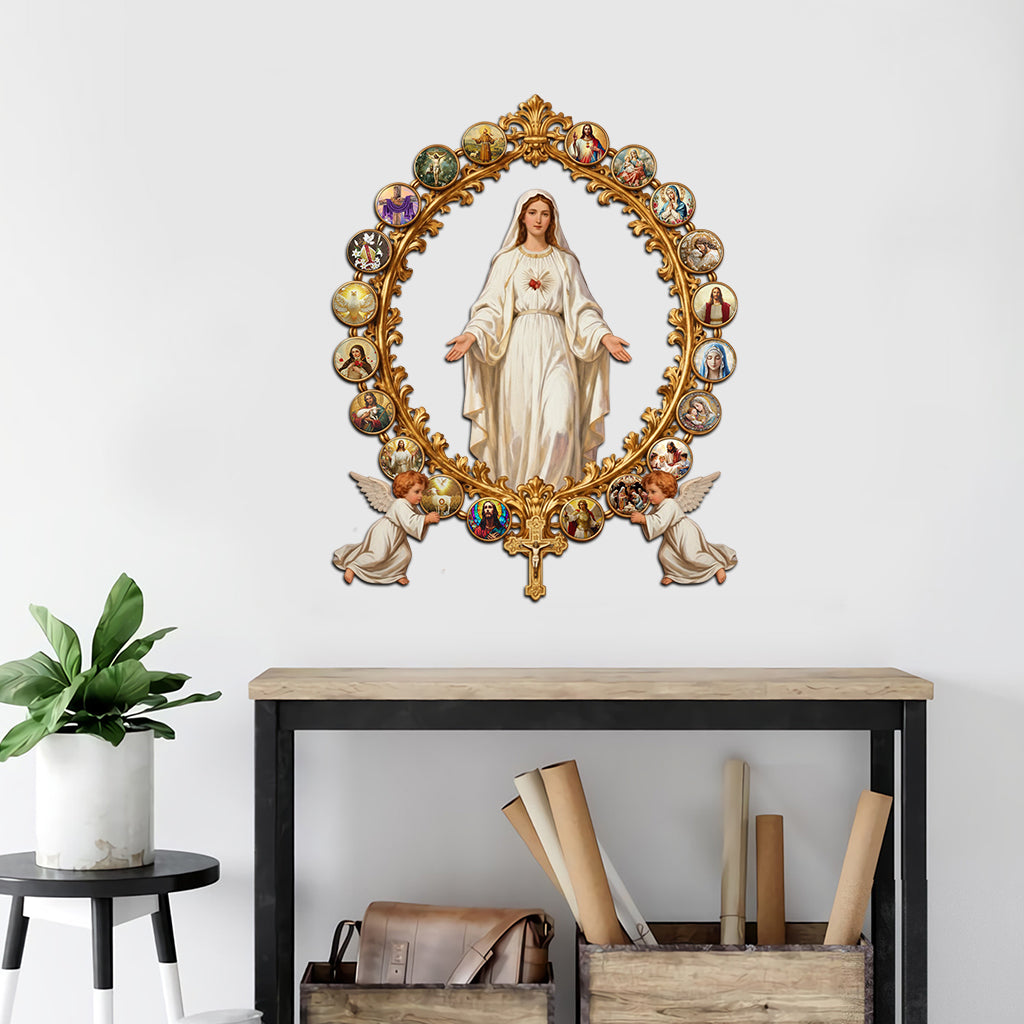 Divine Grace And Serenity Lady - Christian Cut Metal Sign