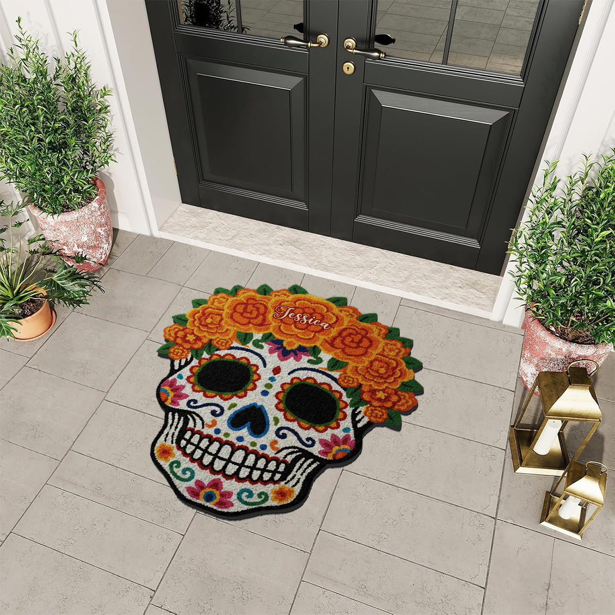 Día de Muertos, Day Of The Death - Personalized Latina Women Non-Slip Tufted Rug