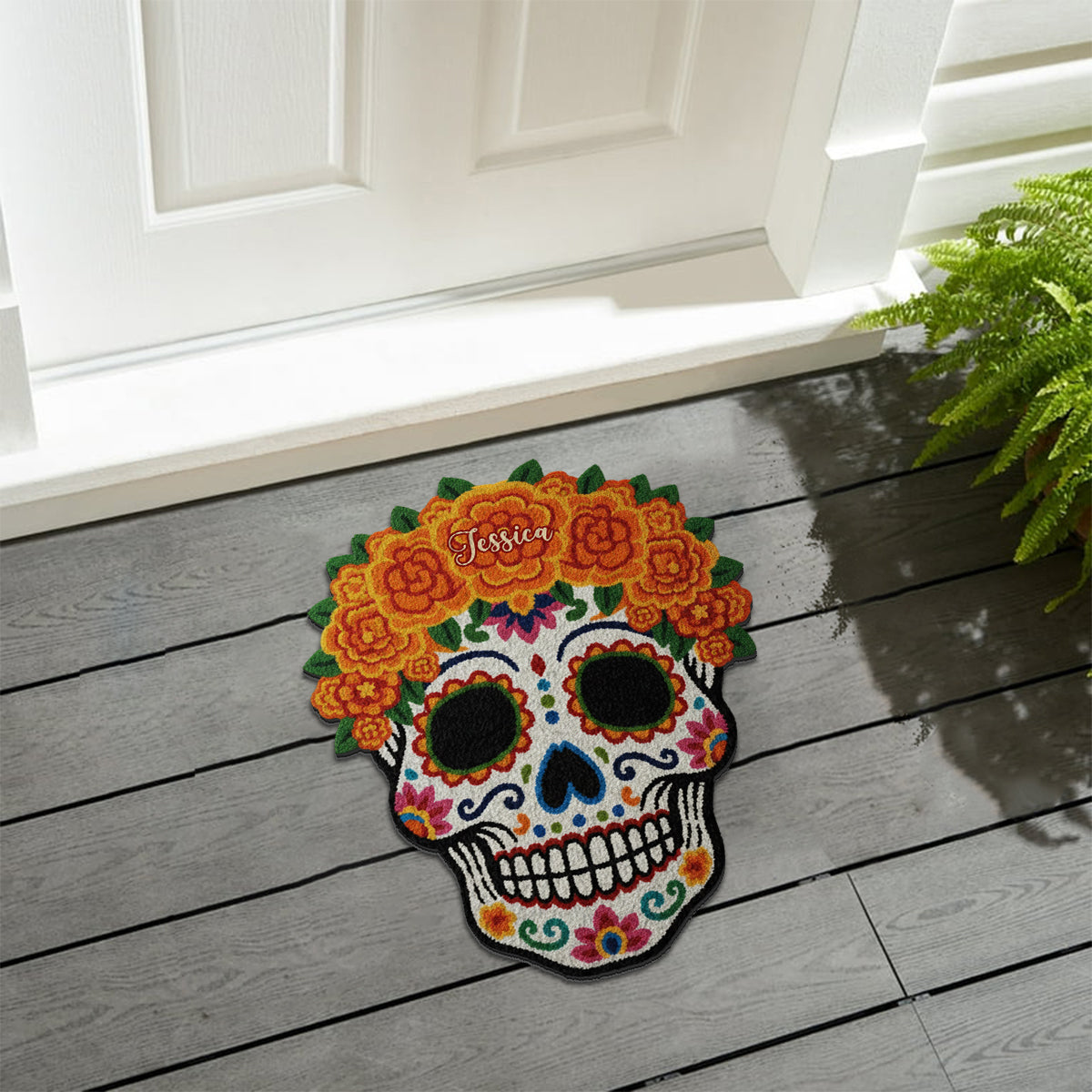 Día de Muertos, Day Of The Death - Personalized Latina Women Non-Slip Tufted Rug