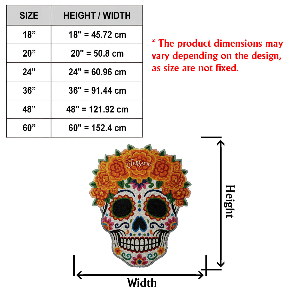 Día de Muertos, Day Of The Death - Personalized Latina Women Non-Slip Tufted Rug