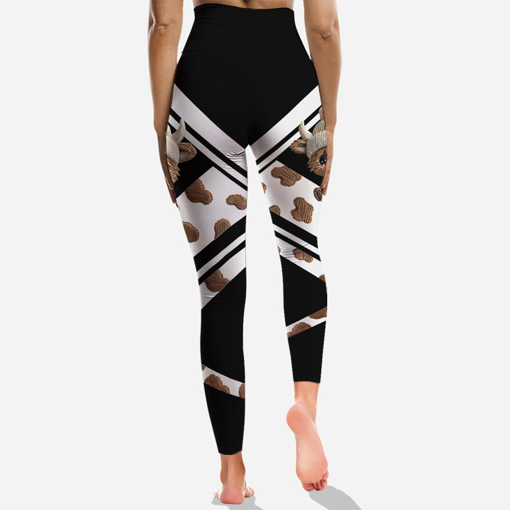 Adorable Highland Cow - Personalized Highland Cow Hoodie and Leggings
