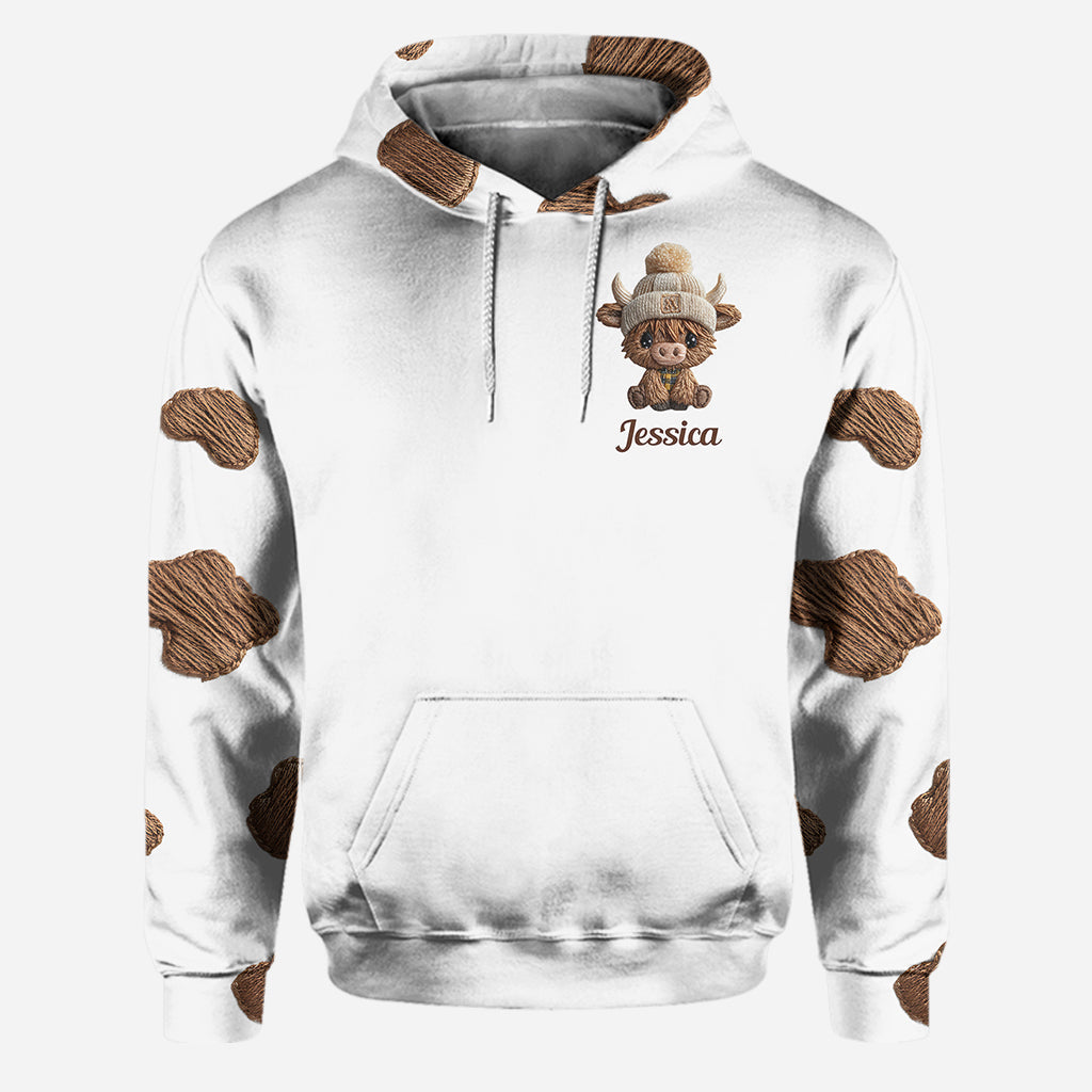 Adorable Highland Cow - Personalized Highland Cow Hoodie and Leggings