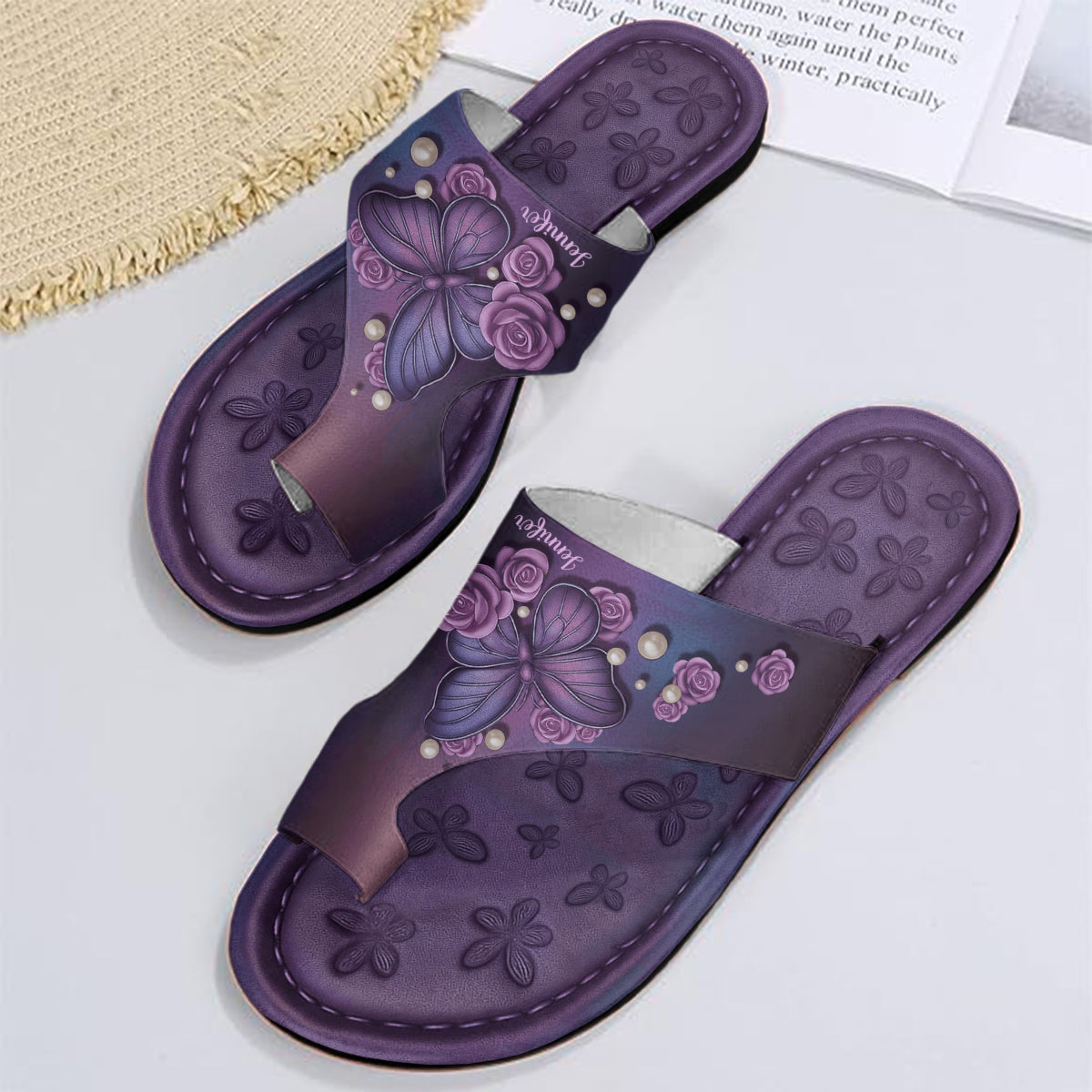 Love Butterfly - Personalized Butterfly Open Toe Sandals