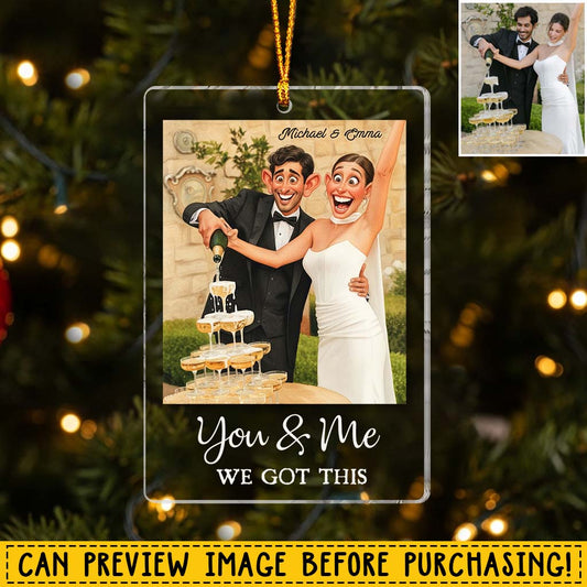 Caricature Style Art - Personalized Couple Ornament