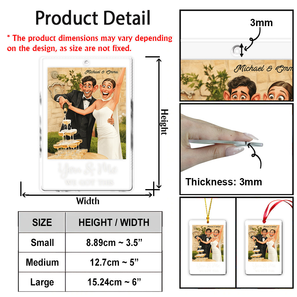 Ornement personnalisé pour couple, style caricature