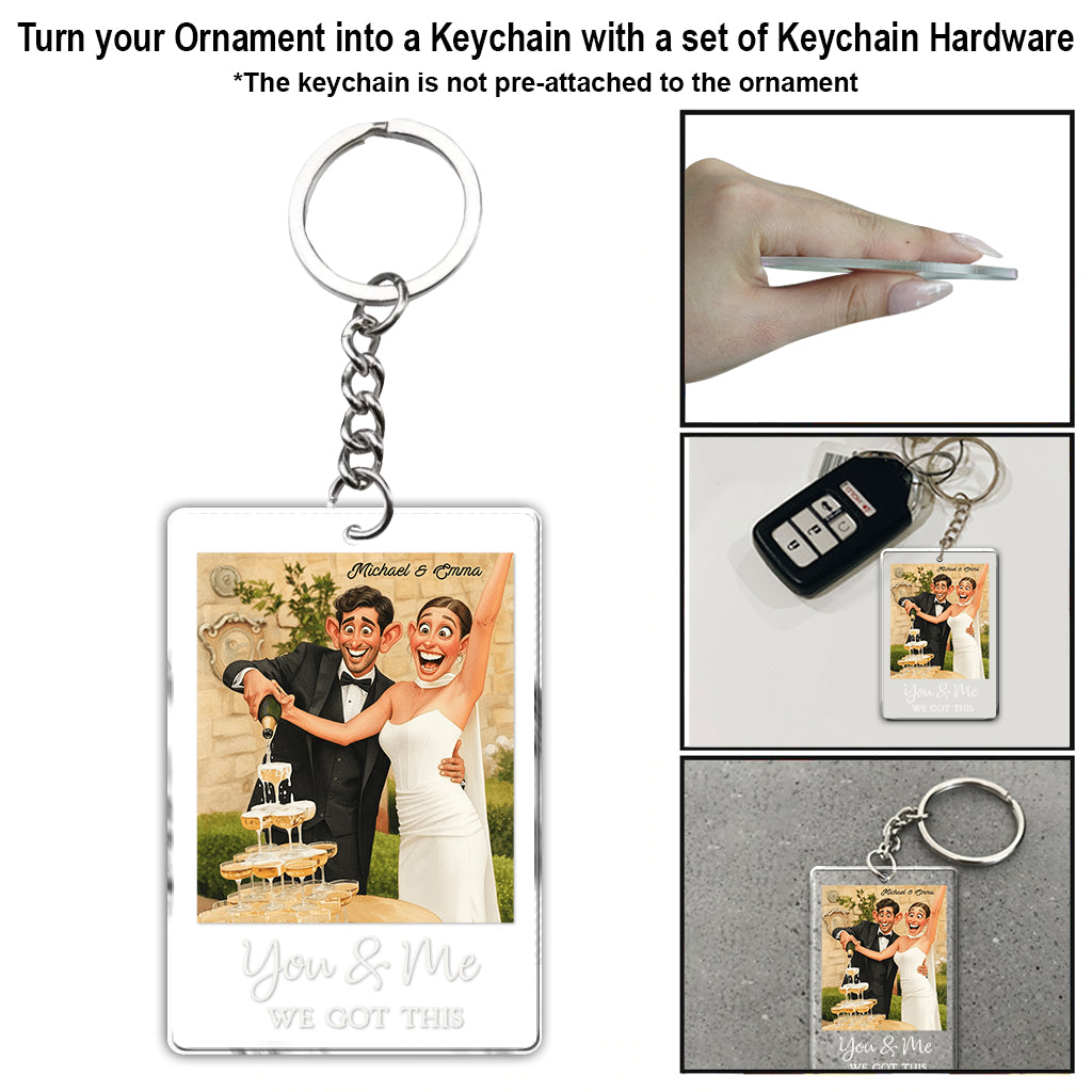 Ornement personnalisé pour couple, style caricature